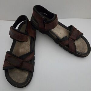 ECCO Men's Brown Leather Strappy Walking Sandals‎ Size 47 13 US